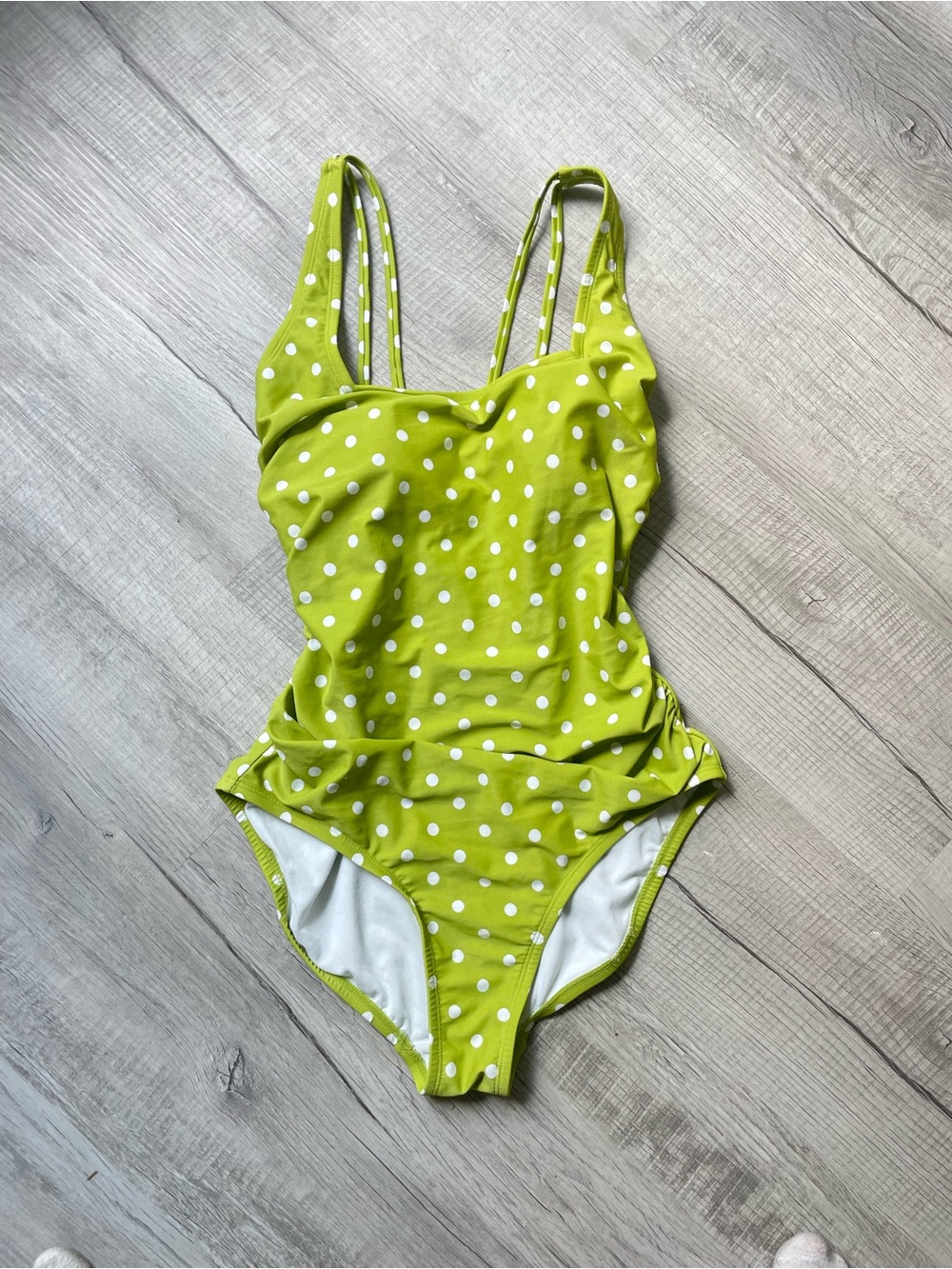 Lime Green Polka Dot One-Piece Swimsuit